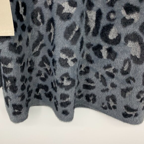 Evolution by Cryus Cardigan Gray Cheetah Fuzzy Soft Open Front NWT - Picture 11 of 11